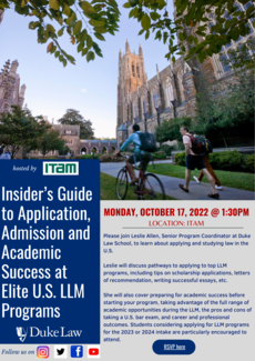 Poster: LLM Universidad de Duke. Sesión informativa